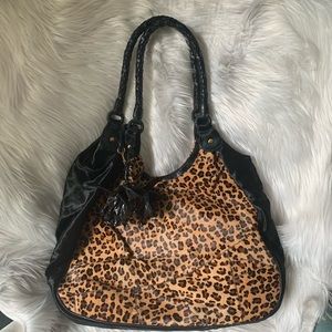 Anthony Luciano Haircalf Leopard Hobo with Signature